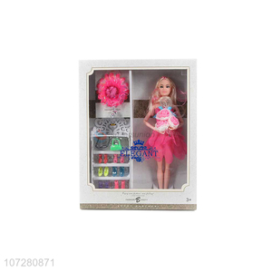 Top Quality 11 Joints Solid Body Beauty Girl Doll With Accessories Set