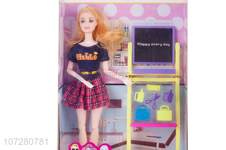 New Arrival 11 Joints Solid Body Doll Teacher Set Toy