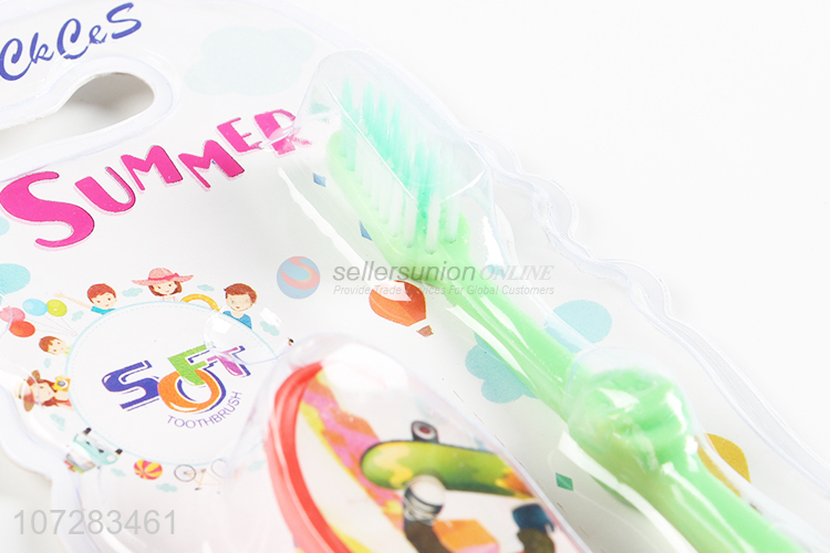 Bottom price children cartoon toothbrush with toy skateboard