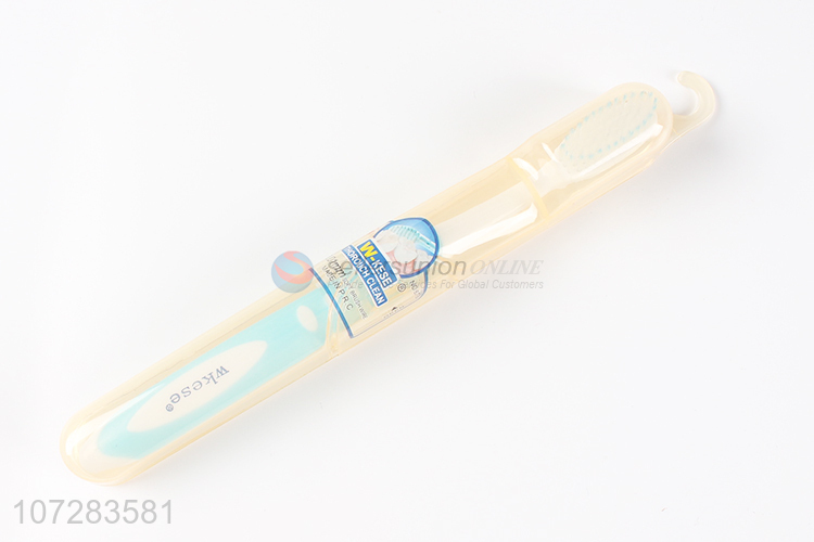 New design custom logo travel use adults plastic toothbrush with case