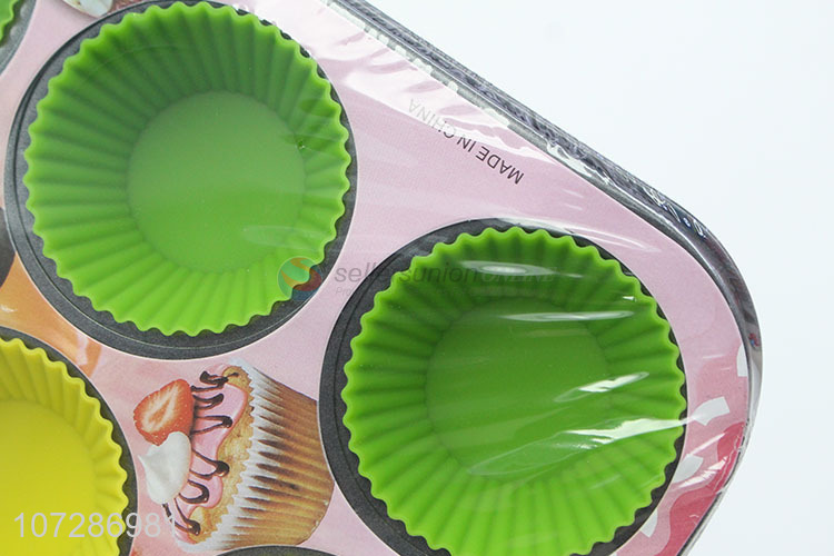 Latest arrival 12 cups colorful food grade silicone cake mold baking pan