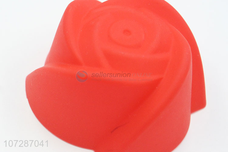 Unique design eco-friendly reusable rose shape silicone cake mold