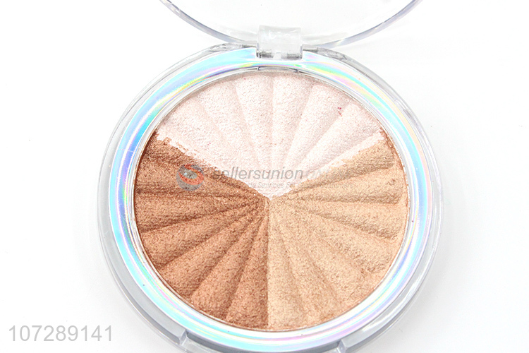 Competitive price 3 colors face foundation pressed powder highlighter makeup