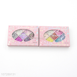 Wholesale custom cosmetics 7 colors shiny sequin eye shadow palette