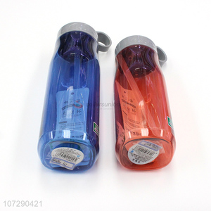 Wholesale popular colorful large capacity plastic water bottle with straw
