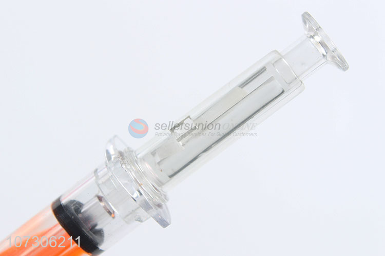 Hot sale creative syringe shape plastic ball-point pens for school & office