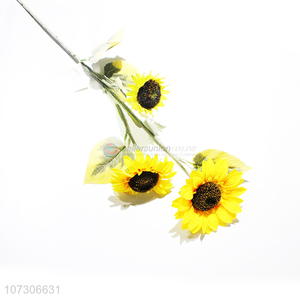 Best Sale 3 Heads Sunflower Fashion Artificial Flower