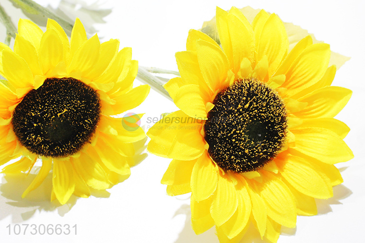 Best Sale 3 Heads Sunflower Fashion Artificial Flower