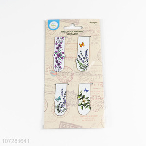 High Quality 4 Pieces Art Printing Soft Magnetic Bookmarks Set