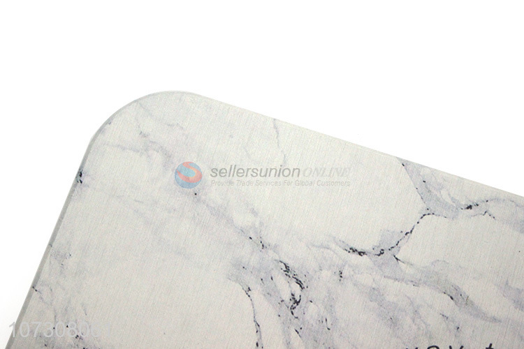 Contracted Design Marble Patterned Water Absorb Non-Slip Diatomite Floor Mat