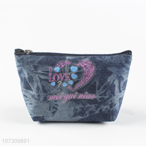 Excellent quality popular denim ladies purse girl clutch bag