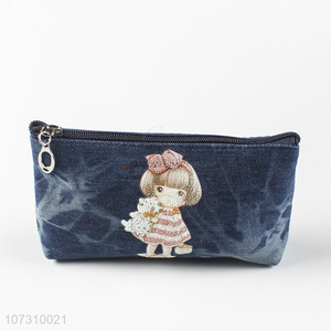 Factory wholesale stylish women denim wallets ladies clutch bag