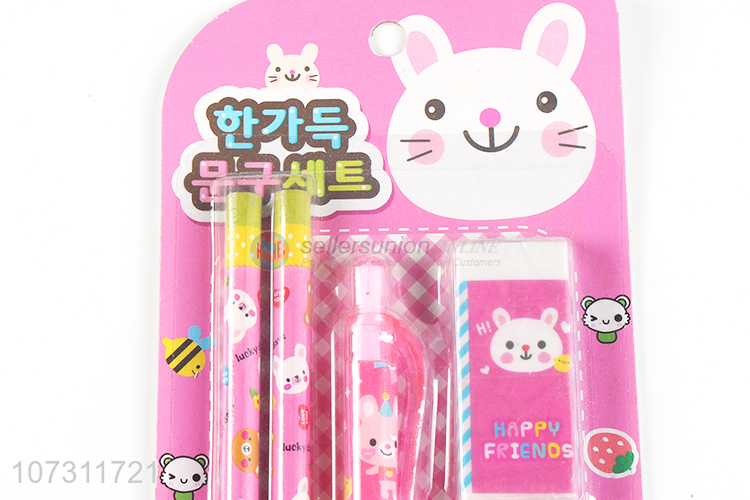 Cute Animal Pattern Pencils With Mechanical Pencil Stationery Set