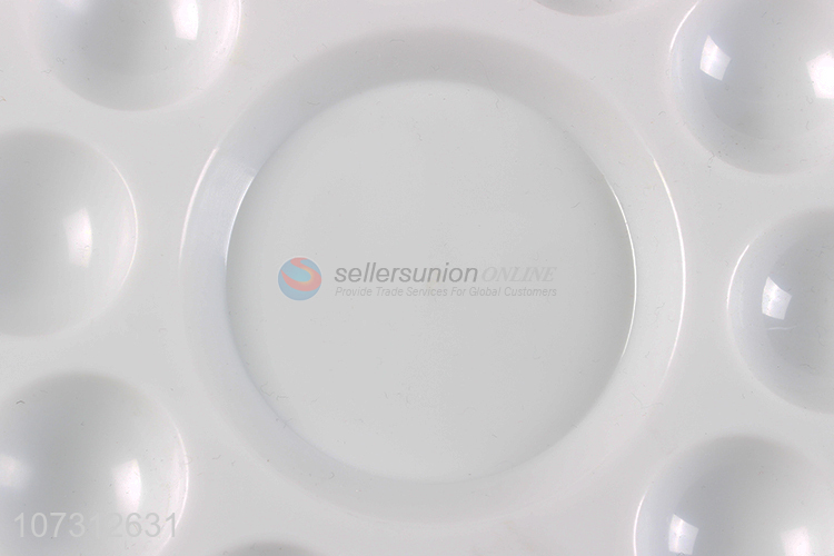 Suitable price round 10 holes white plastic palette for painting