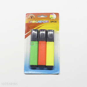 New products 3 colors non-toxic plastic highlighters for school & office