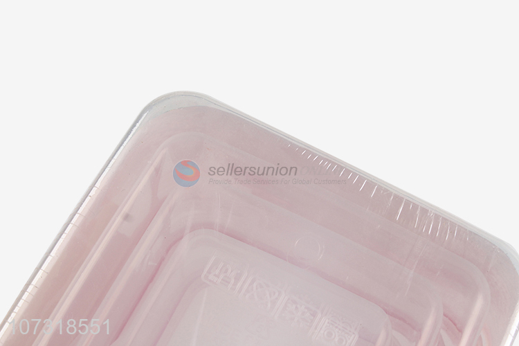 Wholesale cheap 4pcs classic rose printed lock&lock preservation box crisper for microwave oven