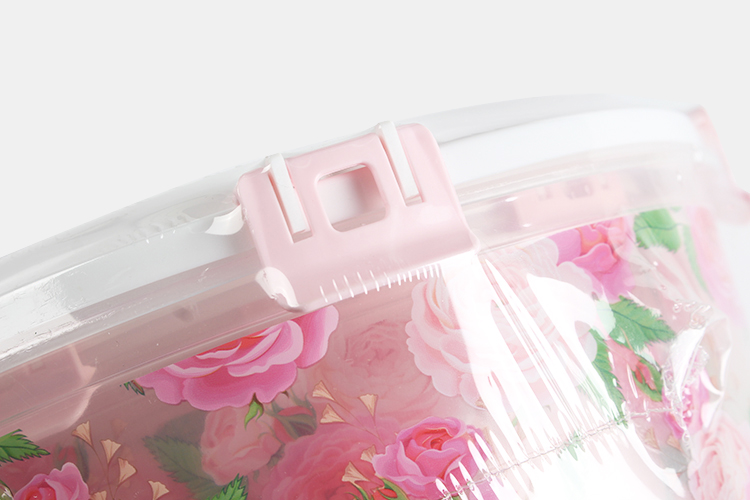 Attractive design 5pcs round rose printed preservation box microwavable crisper
