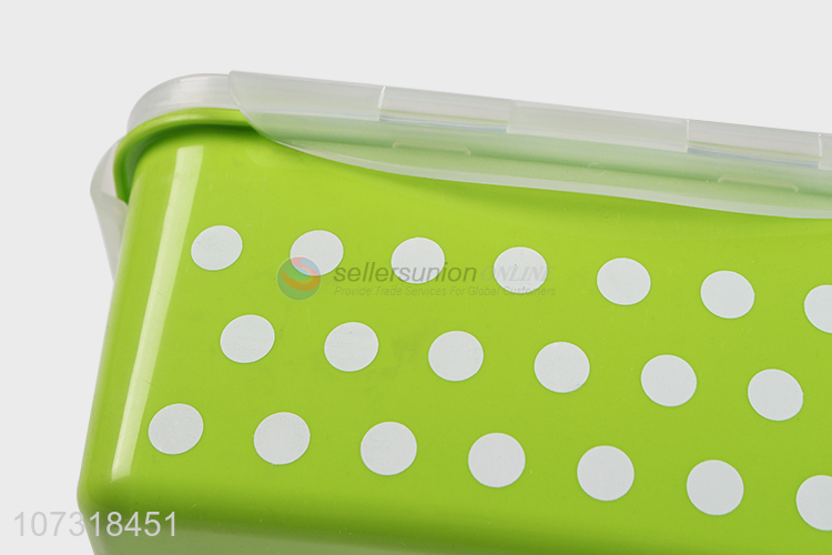 Superior quality 4pcs square polka dot printed preservation box crisper for microwave oven