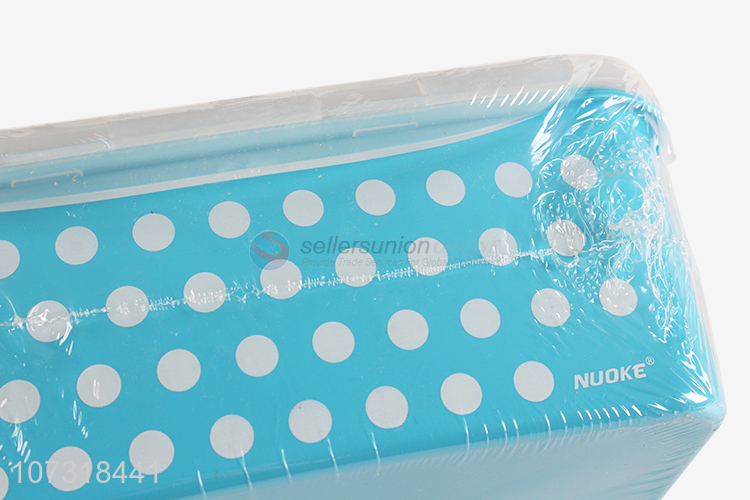 China manufacturer 4pcs rectangular polka dot printed preservation box microwavable crisper