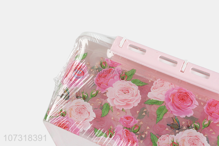 Suitable price 5pcs rectangular rose printed preservation box microwavable crisper