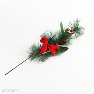 Cheap Decorative Artificial Berries Pine Cone Bow Picks For Holiday