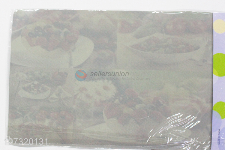 Bottom price 12pcs desserts printed kitchen pp placemat and cup mat set