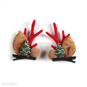 Premium Quality Girls Christmas Tree Hair Clip Fashion Deer Horn Hairpin