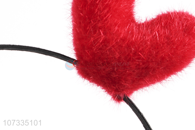 Factory Sell Hair Accessories Red Lovely Deer Horn Christmas Decorating Headband