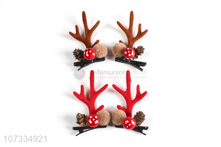 Wholesale Personalized Cute Deer Horn Christmas Hairpin