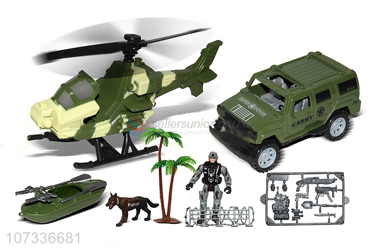 Good Sale Helicopter Small Battle Ship Military Vehicle Toy Set