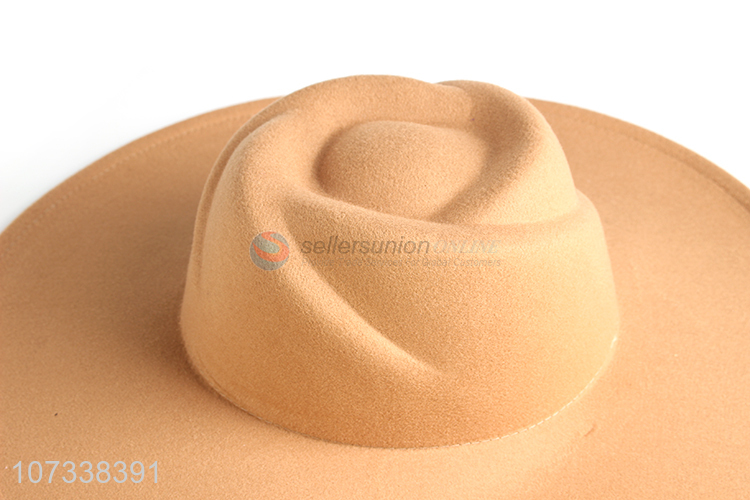 Personalized Popular Ladies Fashion Winter Flat Brim Hat Wide Brim Cap