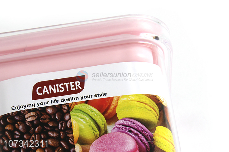 Fashion Style 600ml Square Sealed Jar Household Food Storage Jar