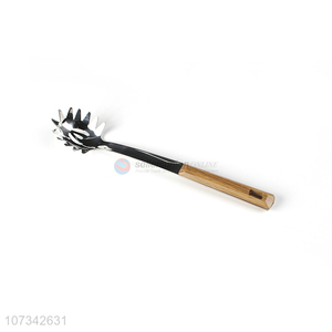 High Quality Stainless Iron Spaghetti Spatula With Plastic Wood Grain Handle