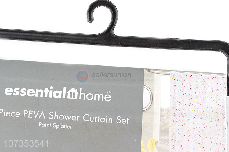 Most popular splash ink printing peva shower curain set bath curtain set