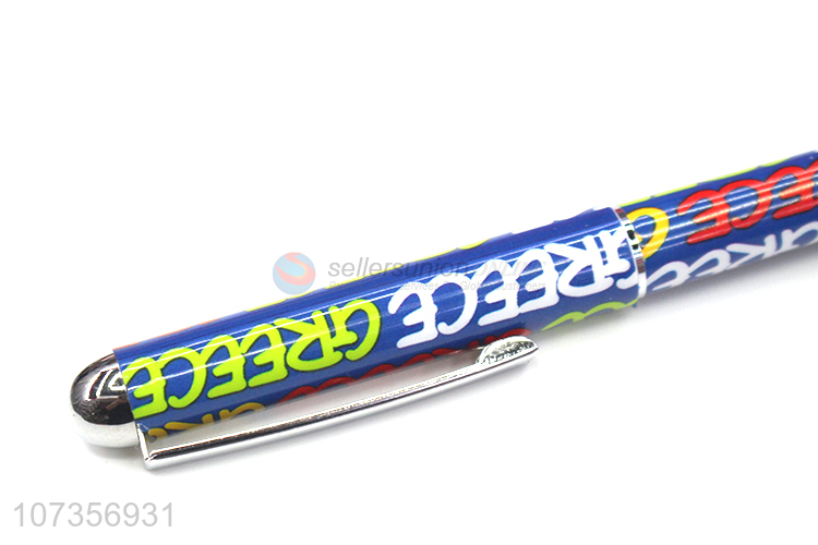 Fashion Heat Transfer Printing Ballpoint Pen With Pen Cap