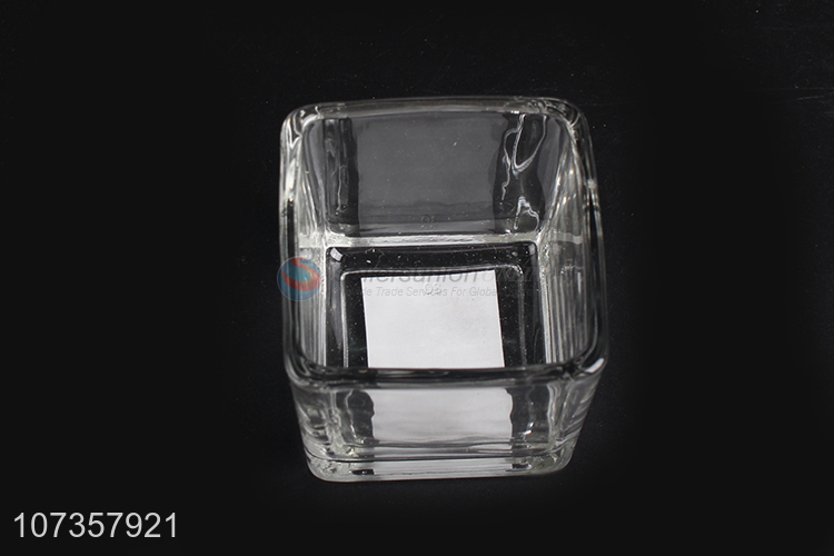 Wholesale durable clear square whiskey wine cup glass cup