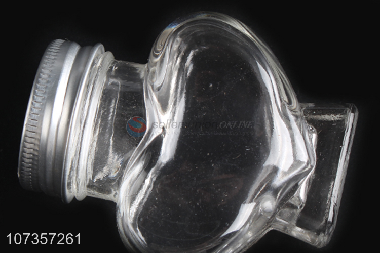 Unique design heart shape multifunctional sealed glass jar with lid