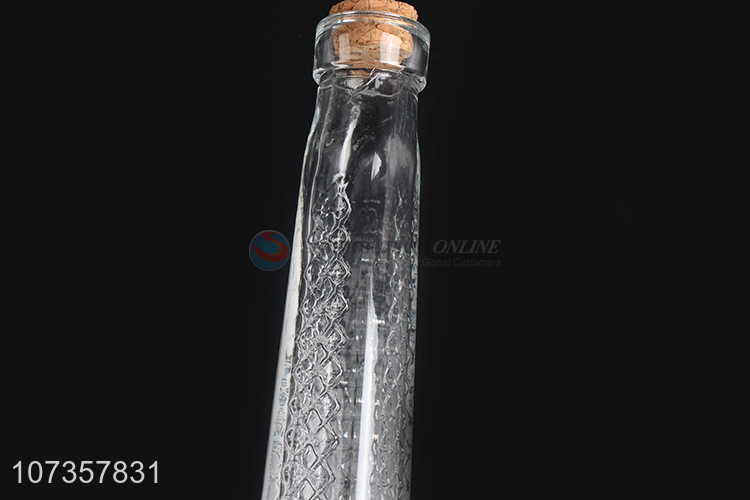 Wholesale creative tower shape glass wishing bottle with cork stopper