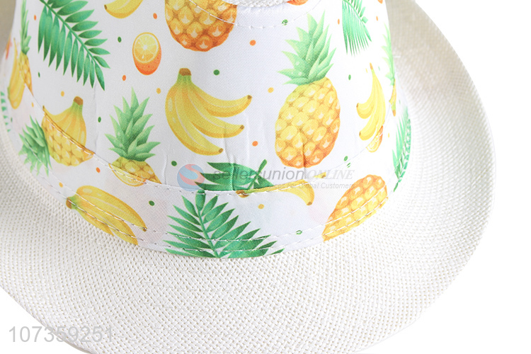 Wholesale Fruit Pattern Straw Fedora Hat Fashion Sun Hat