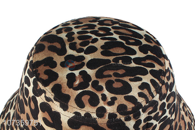 Wholesale Leopard Grain Knitted Cloth Bucket Hat