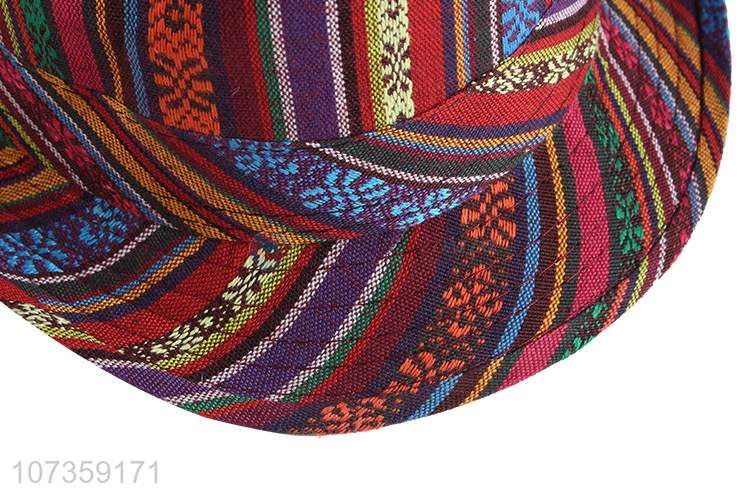 Wholesale Ethnic Style Colorful Fedora Hat Cotton Hat