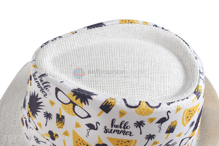 Hot Selling Cartoon Printing Fedora Hats Straw Billycock