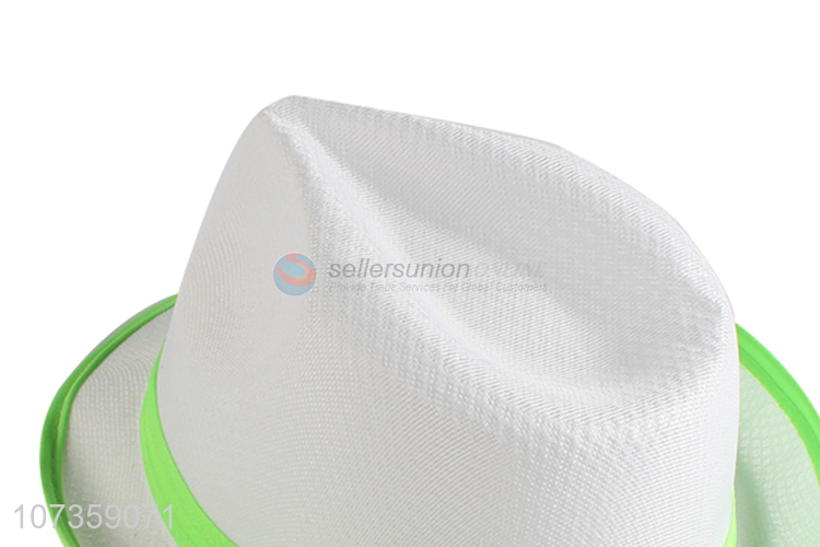 Good Quality Fluorescent Cloth Wrap Edge Fedora Hat