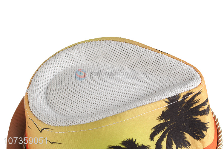 Fashion Printing Breathable Straw Fedora Hat For Sale