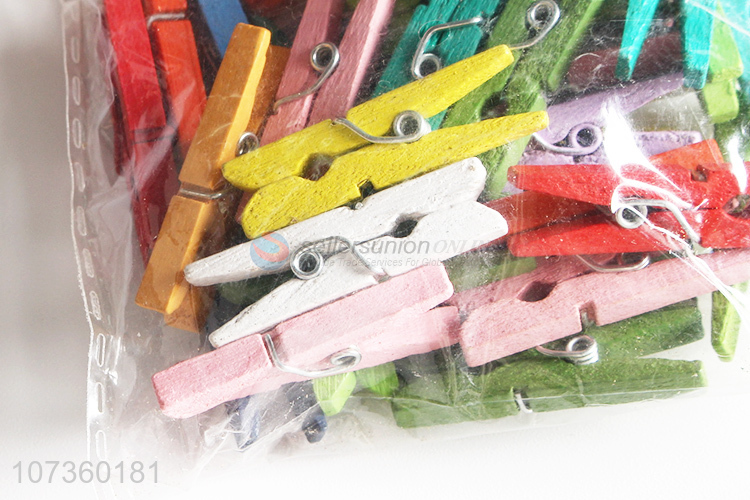 Wholesale Price Colorful Decoration Namecard Paper Photo Wooden Clip