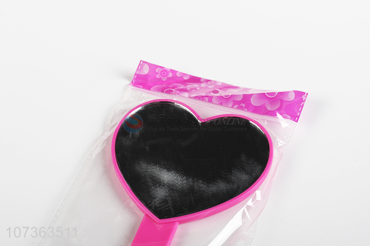 New Product Heart Shaped Cosmetic Makeup Handheld Mirror For Girls