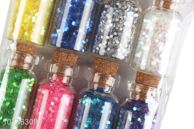 Wholesale 8 Bottles Diy Decorations Nail Accessories Nails Glitter Powder