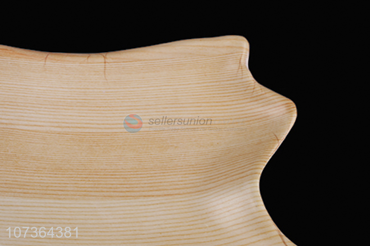 Creative Design Imitation Wood Texture Color Melamine Plate Food Dishes