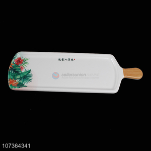 Best Sale Rectangle White Melamine Plates With Handle