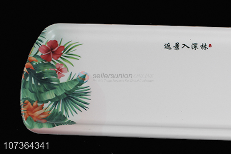 Best Sale Rectangle White Melamine Plates With Handle